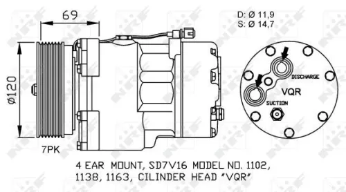 NRF Compressor, air conditioning (32228)