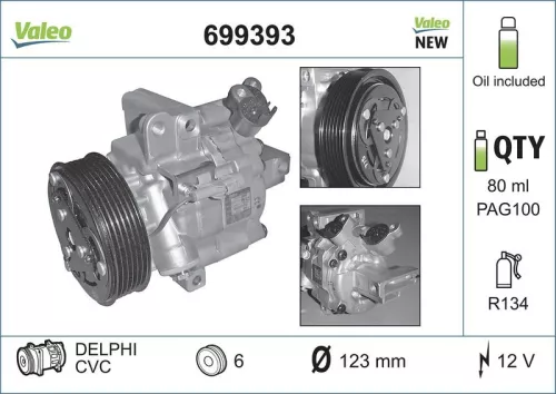 VALEO Compressor, air conditioning (699393)