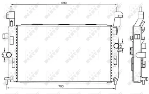 NRF Radiator, engine cooling (55317)