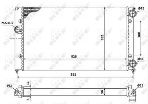 NRF Radiator, engine cooling (529501)