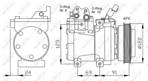 NRF Compressor, air conditioning (32205)