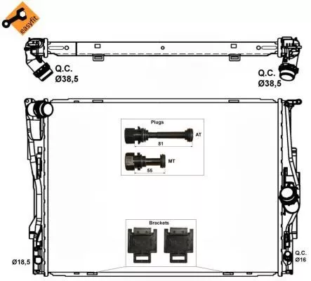NRF Radiator, engine cooling (53474)