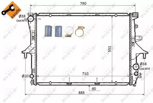 NRF Radiator, engine cooling (53864)