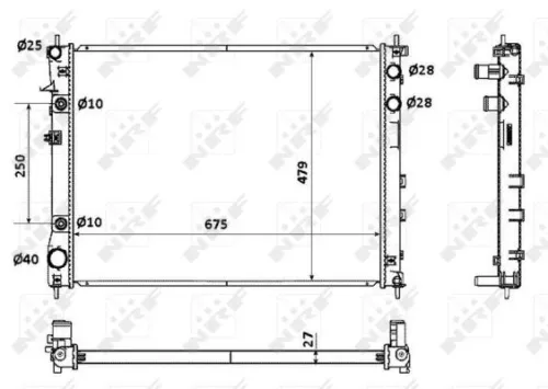 NRF Radiator, engine cooling (53887)