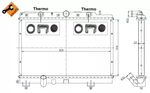 NRF Radiator, engine cooling (55307)