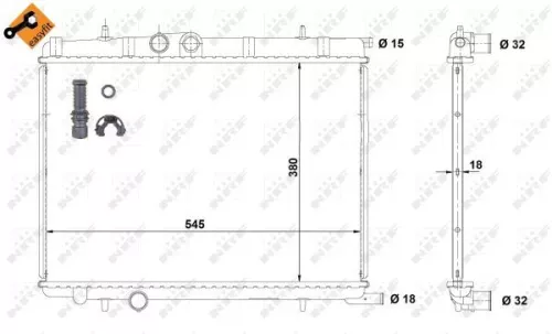 NRF Radiator, engine cooling (58267)