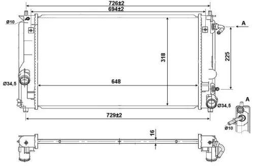NRF Radiator, engine cooling (53894)