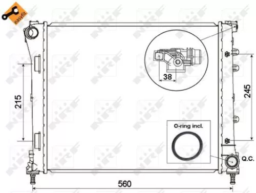 NRF Radiator, engine cooling (53525)