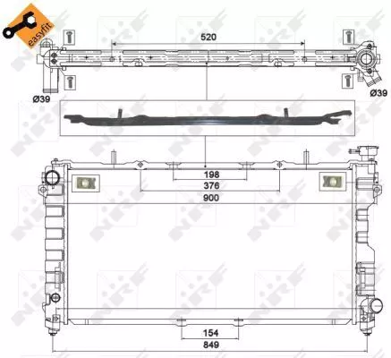 NRF Radiator, engine cooling (58264)