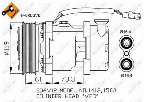NRF Compressor, air conditioning (32275)