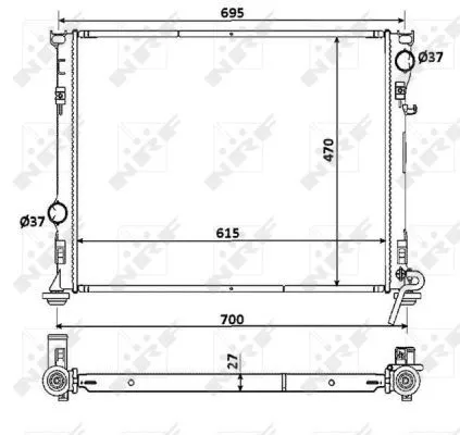 NRF Radiator, engine cooling (53928)