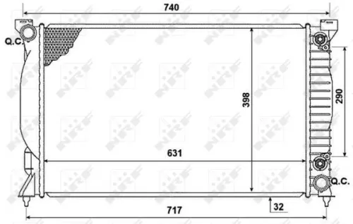NRF Radiator, engine cooling (53958)