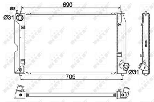 NRF Radiator, engine cooling (53765)