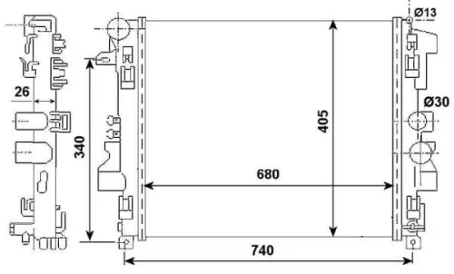 NRF Radiator, engine cooling (53801)