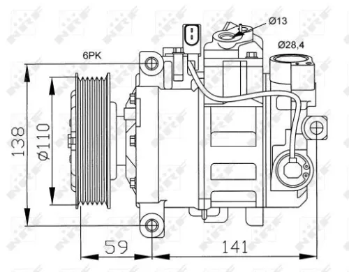 NRF Compressor, air conditioning (32229)
