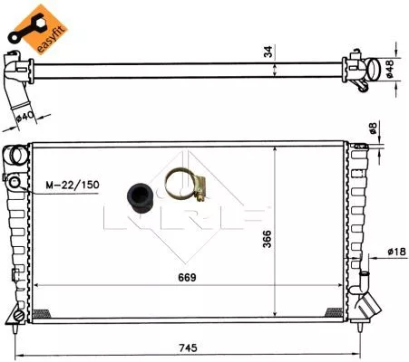 NRF Radiator, engine cooling (509510)
