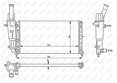 NRF Radiator, engine cooling (53225)