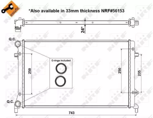 NRF Radiator, engine cooling (53405)