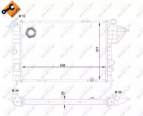 NRF Radiator, engine cooling (503508)