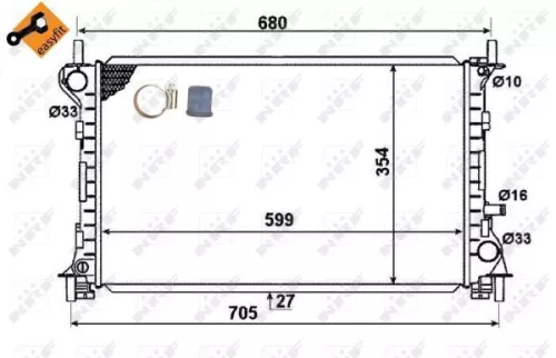 NRF Radiator, engine cooling (58375)