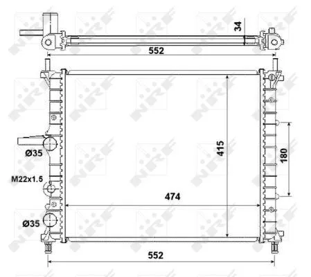 NRF Radiator, engine cooling (53227)