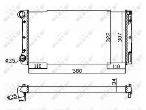 NRF Radiator, engine cooling (53229)
