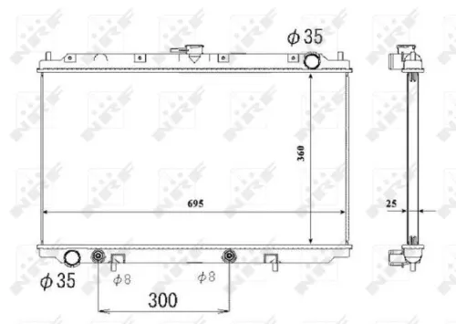 NRF Radiator, engine cooling (53695)
