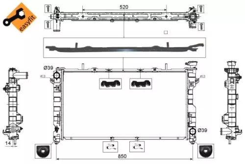 NRF Radiator, engine cooling (53734)