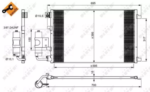 NRF Condenser, air conditioning (350042)