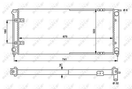 NRF Radiator, engine cooling (58712)