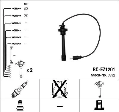 NGK Ignition Cable Kit (0352)