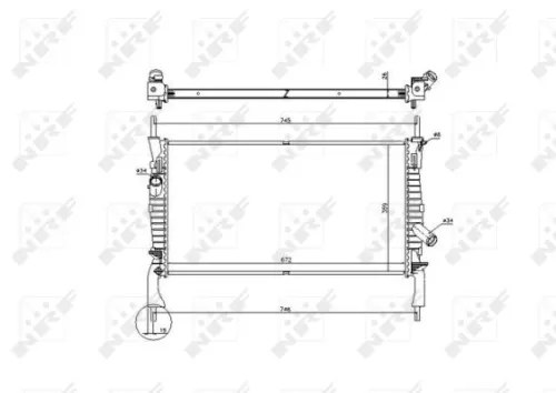 NRF Radiator, engine cooling (53742)