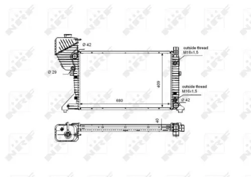 NRF Radiator, engine cooling (55349)
