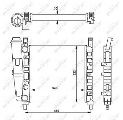 NRF Radiator, engine cooling (58730)