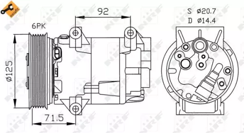 NRF Compressor, air conditioning (32208)