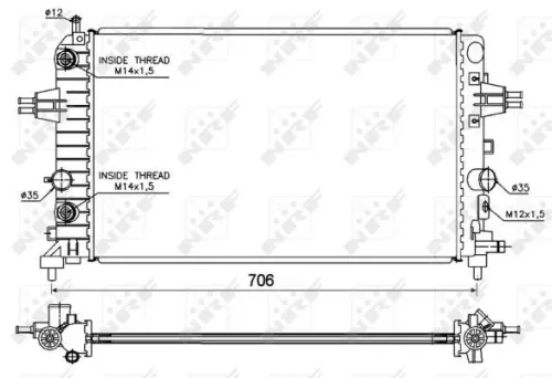 NRF Radiator, engine cooling (53144)