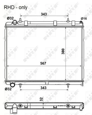 NRF Radiator, engine cooling (53973)