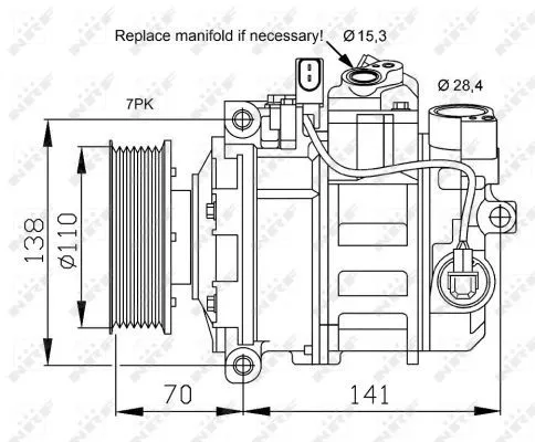 NRF Compressor, air conditioning (32613)