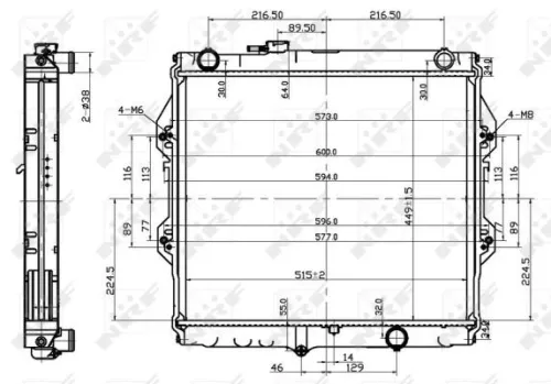 NRF Radiator, engine cooling (53151)