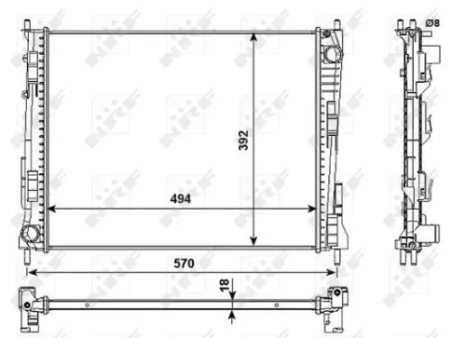 NRF Radiator, engine cooling (53991)