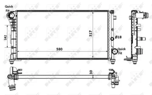 NRF Radiator, engine cooling (58237)