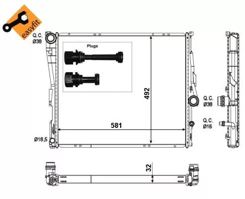 NRF Radiator, engine cooling (53117)