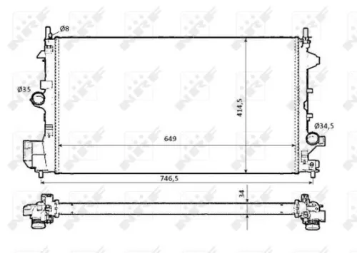 NRF Radiator, engine cooling (58204)