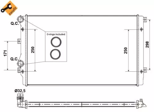 NRF Radiator, engine cooling (53406)