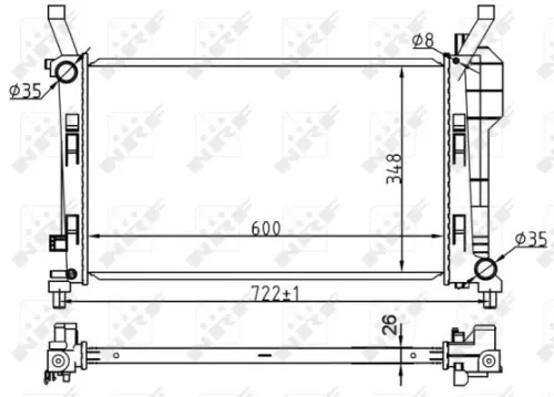 NRF Radiator, engine cooling (53106)