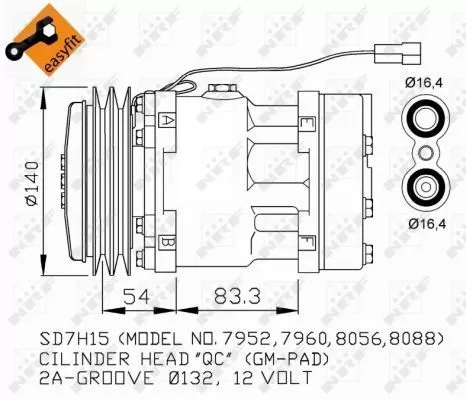 NRF Compressor, air conditioning (32274)
