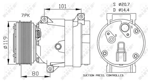 NRF Compressor, air conditioning (32481)