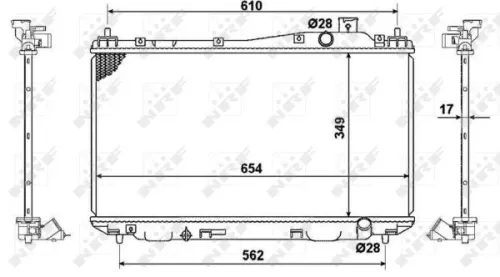 NRF Radiator, engine cooling (53440)