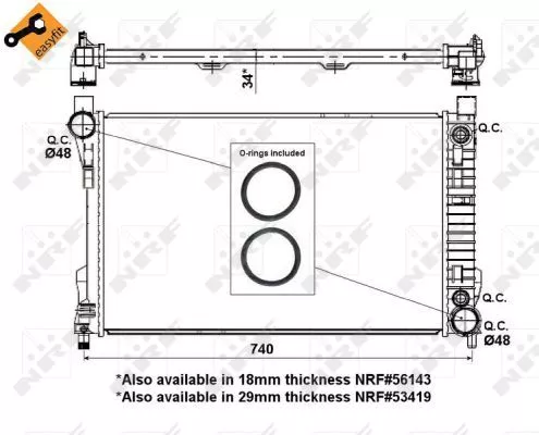 NRF Radiator, engine cooling (53878)