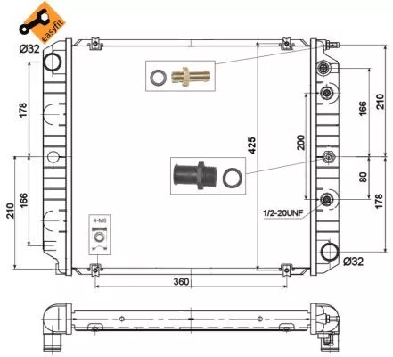 NRF Radiator, engine cooling (514782)